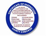Certificate Of Inspection Safety Check Stickers