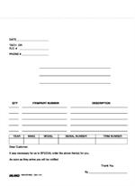 Parts Order Forms