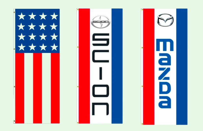 Drape Flags, Dealer, 3 Ft. X 8 Ft. Double Face