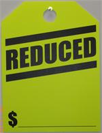 Mirror Hang Tags -  Fluorescent Yellow  - Reduced