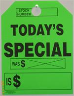 Mirror Hang Tags - Fluorescent  Green - Today's Special