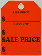 Mirror Hang Tag - Fluorescent Red -  List Price / Discount