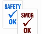 Safety Ok / Smog Ok Static Cling Inspection Stickers