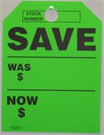 Mirror Hang Tag - Fluorescent  Green - Save Was / Now 
