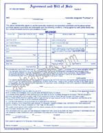 New York - Agreement & Bill Of Sale For Motor Vehicle