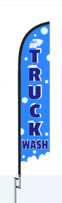 Truck Wash Blue Swooper Flag