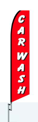 Car Wash Red Swooper Flag