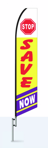 Stop Save Now Swooper Flag