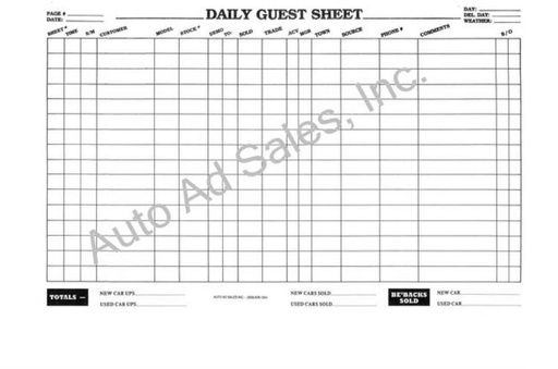 Dailey Showroom Guest Sheet Pad