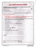 Delivery Instruction Form