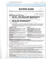 Used Car Buyers Guide Form F-BG-17-2
